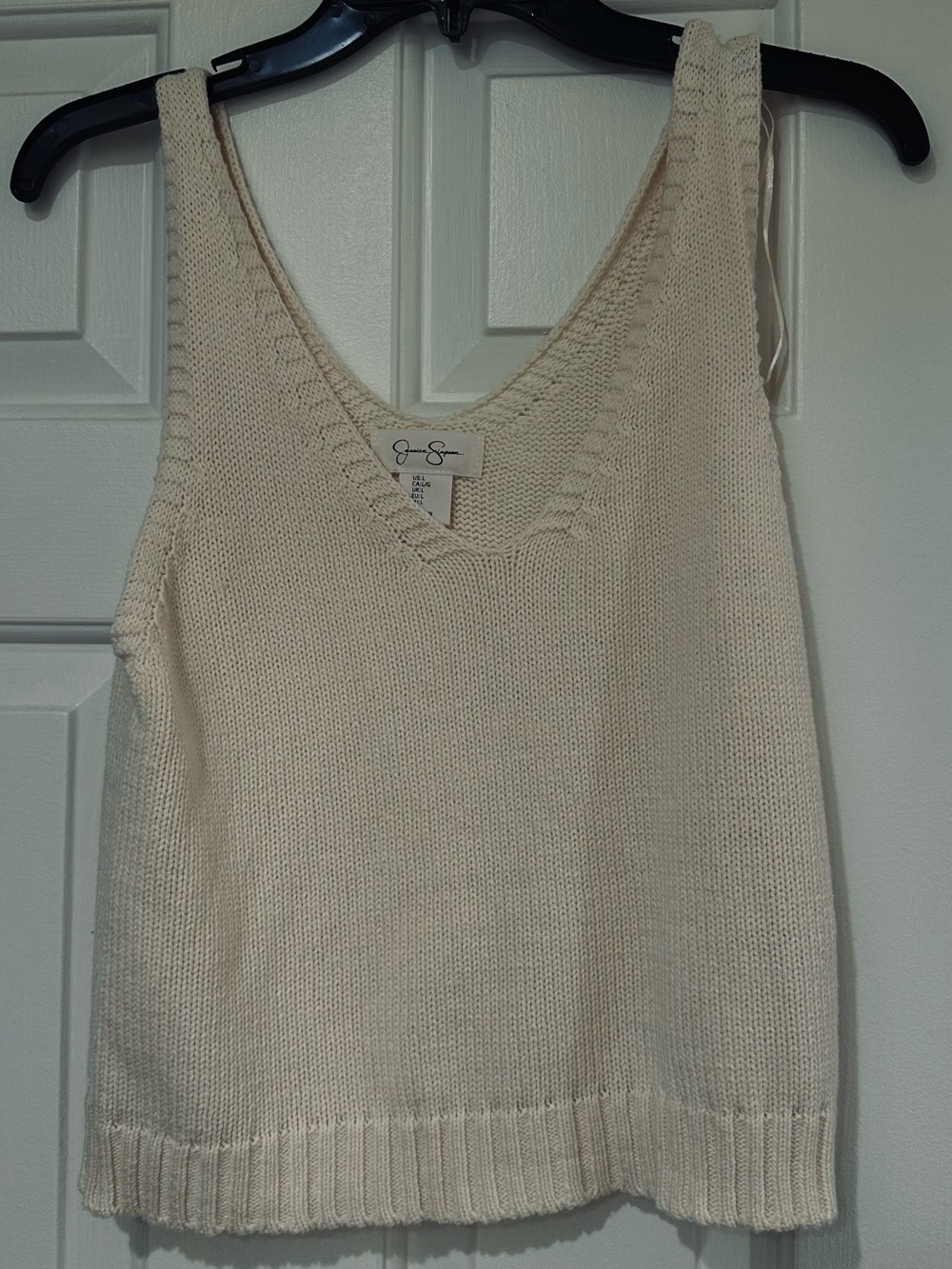 Jessica Simpson Cream Textured Crew Neck Sweater